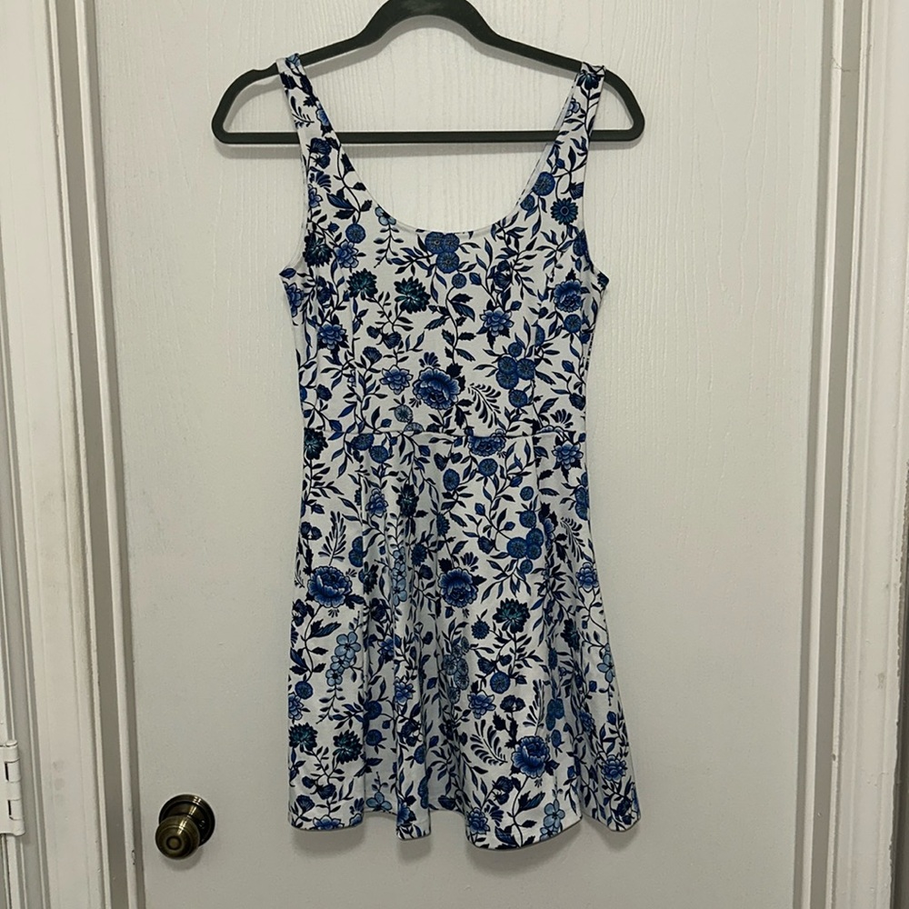 H&M Blue and White Dress — Size 8